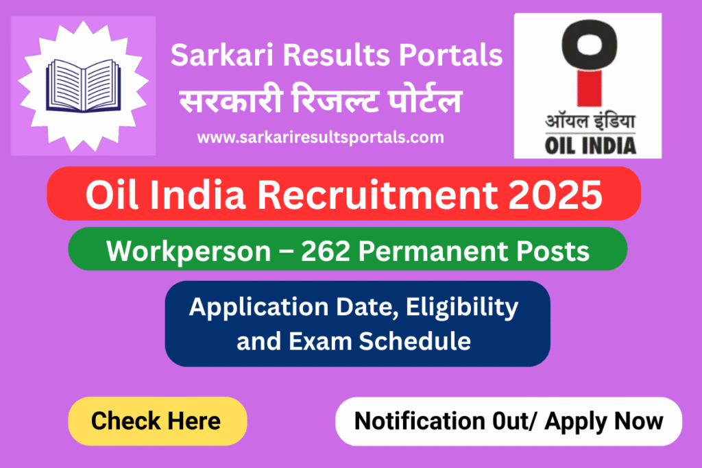 Oil India Workperson Recruitment 2025