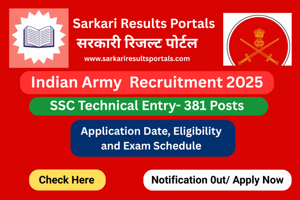 Indian Army SSC Technical Entry Recruitment 2025