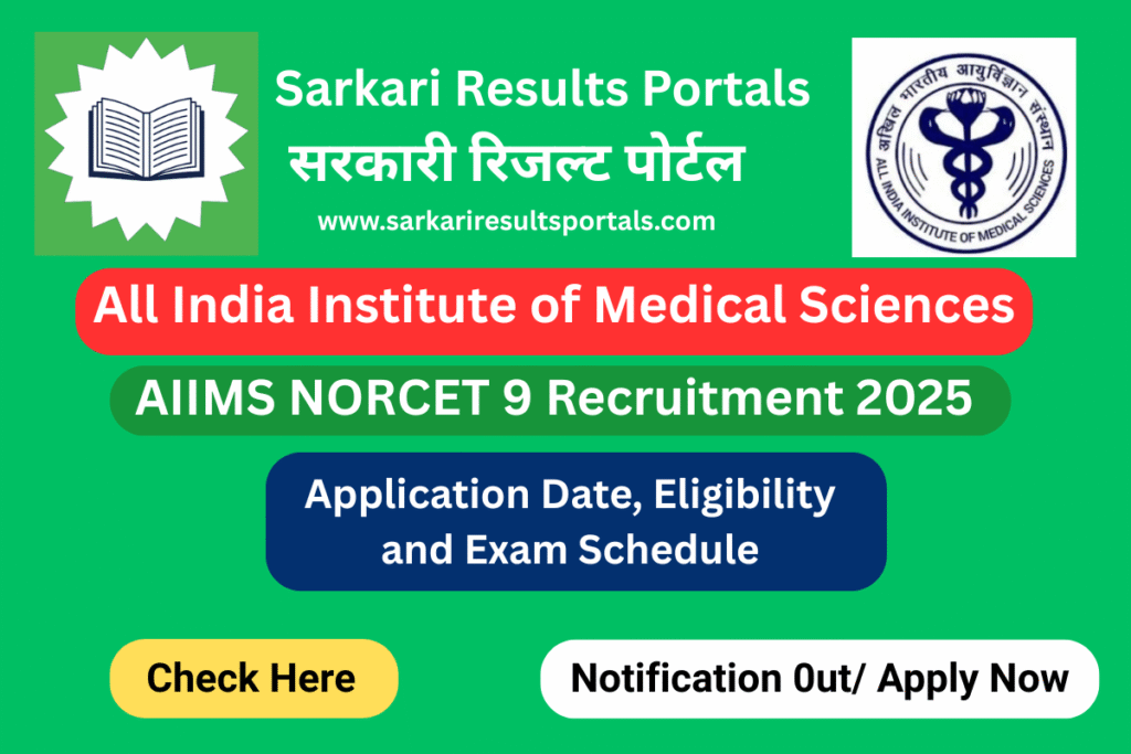 AIIMS NORCET 9 Recruitment 2025